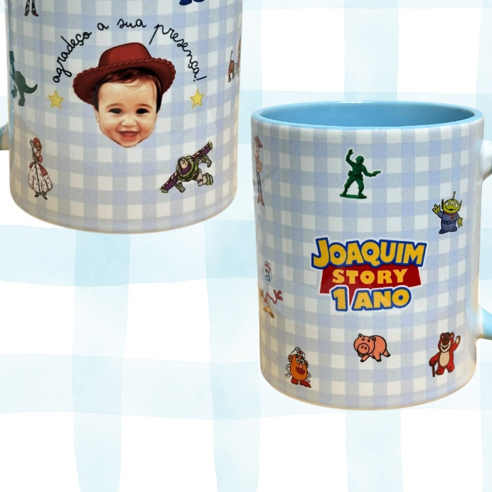 Caneca Cerâmica Alça e Interna Colorida 325ml