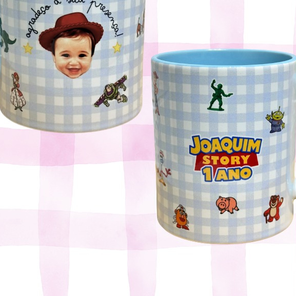 Caneca Cerâmica Alça e Interna Colorida 325ml