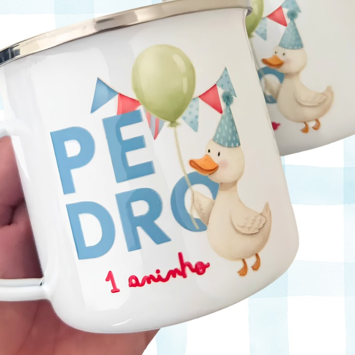 Caneca Enamel Esmaltada com Alto Relevo 350ml