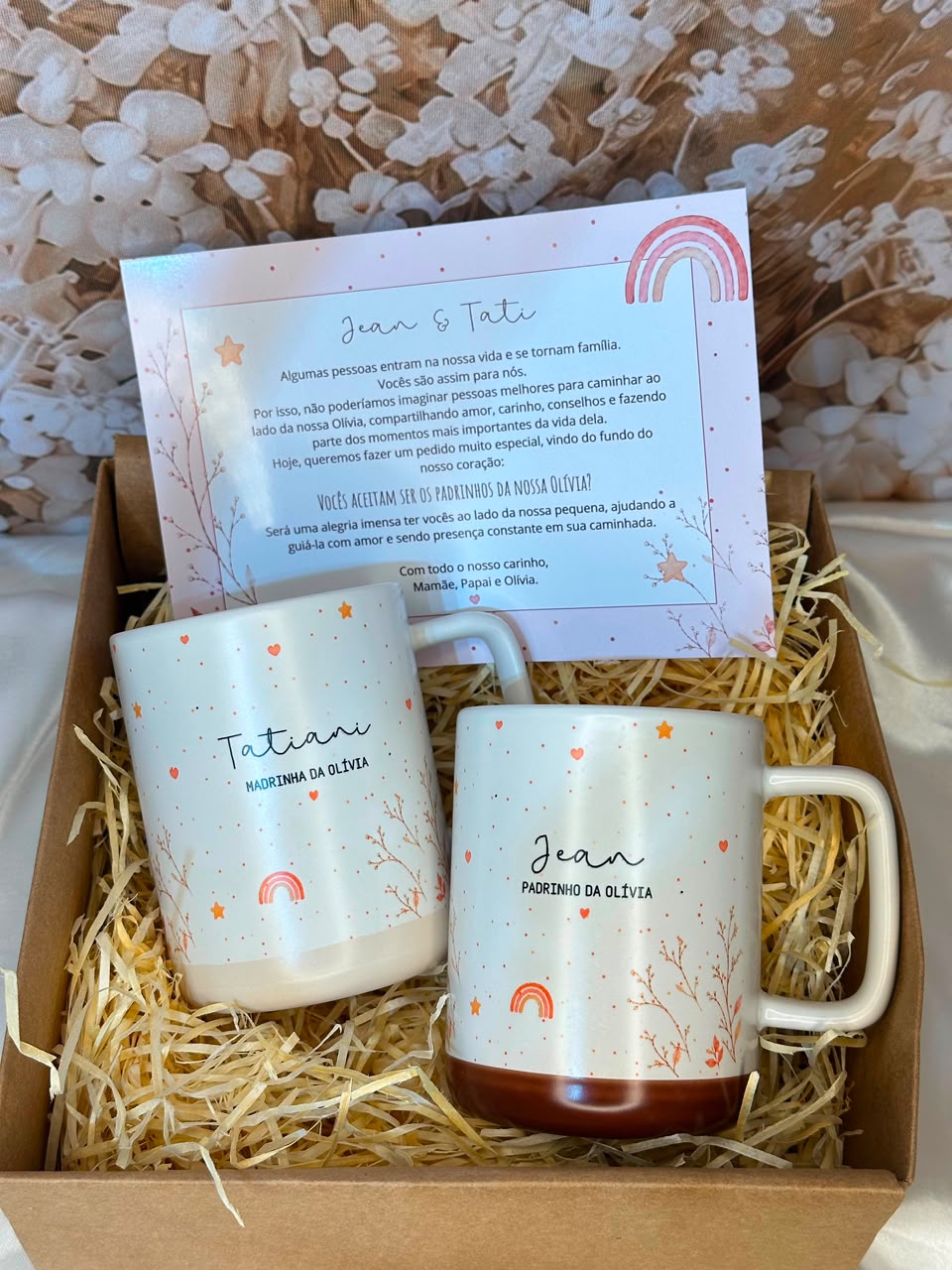 Kit Carinho com Canecas Acetinadas